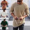 Winter Sweater Men's Solid Color Knitted Loose Pullover Thermal Men for Autumn Long