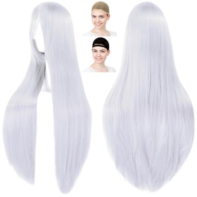 CaseEden Cosplay Wig, Premium, Smooth, Straight, Long, 80cm, Silver, WIG6194
