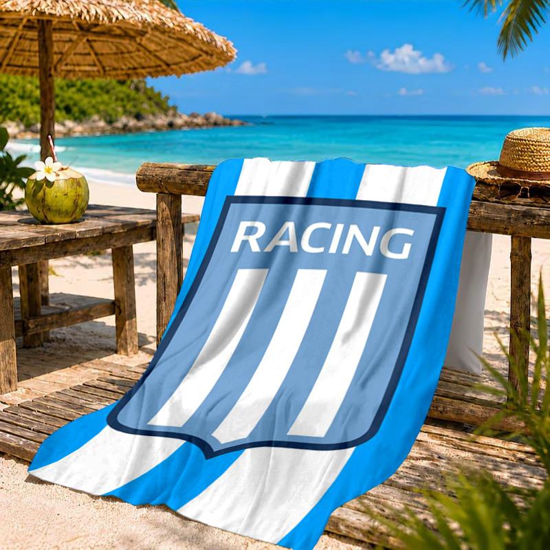 Racing Team Emblem Beach Towel, Quick-drying, Easy to Care for, Suitable for Both Fitness and Beach Vacations,Sports Essential