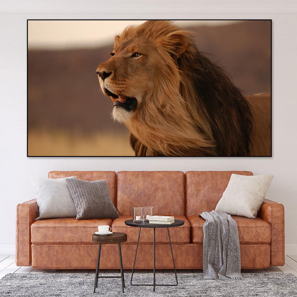 Modern Wildlife Brown Lion Canvas Painting Posters and Prints On the Wall Art Pictures for Living Room Home Decorat