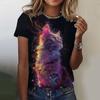 Christmas Women's T-Shirt Cute Art Cat Pattern 3D Printed Oversized T-Shirt  Summer New Fashion Women Clothing Y2k Female Tops