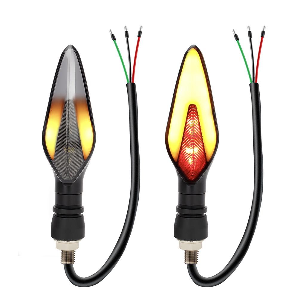 2PCS Motorcycle LED Turn Signal Lamp Warning Blinker Rear Tail Lights  Indicator Lights Dual Color DRL Running Light Universal
