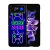 Gamer zone traffic sign Game handle Phone Case For Samsung Z Flip 7 6 5G Galaxy Z Flip4 Z Flip5 Z Flip3 Coque Black Hard PC Shel