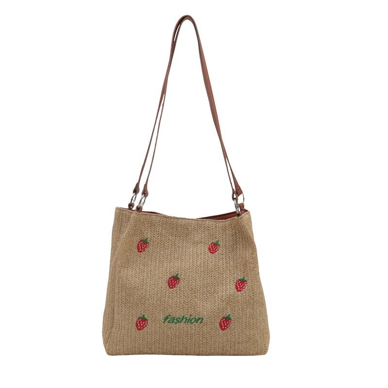 Women's Straw Bag Seaside Beach Large Capacity Vegetable Strawberry Basket Traveler's Bag New Fashion
