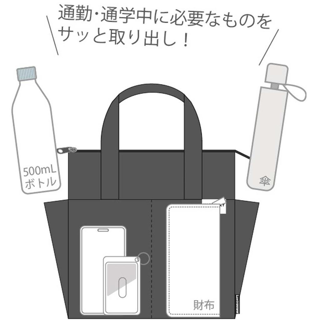 Iwasaki Kogyo Handbag, Insulated, Quick Access, with 4 Pockets, Black, LF-579 BK