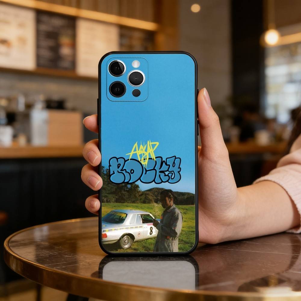 P-Papper A-ASAP Rocky Phone Case For iPhone 17,16,15,14,13,12,11 Plus,Pro Max,Soft Silicone Black Cover