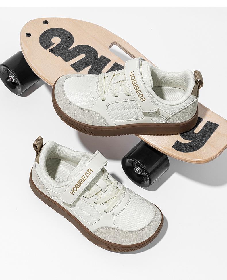 HOBIBEAR Kinder Breite Kopf Atmungsaktives Stoffobermaterial Lässige Laufschuhe für Frühling & Herbst