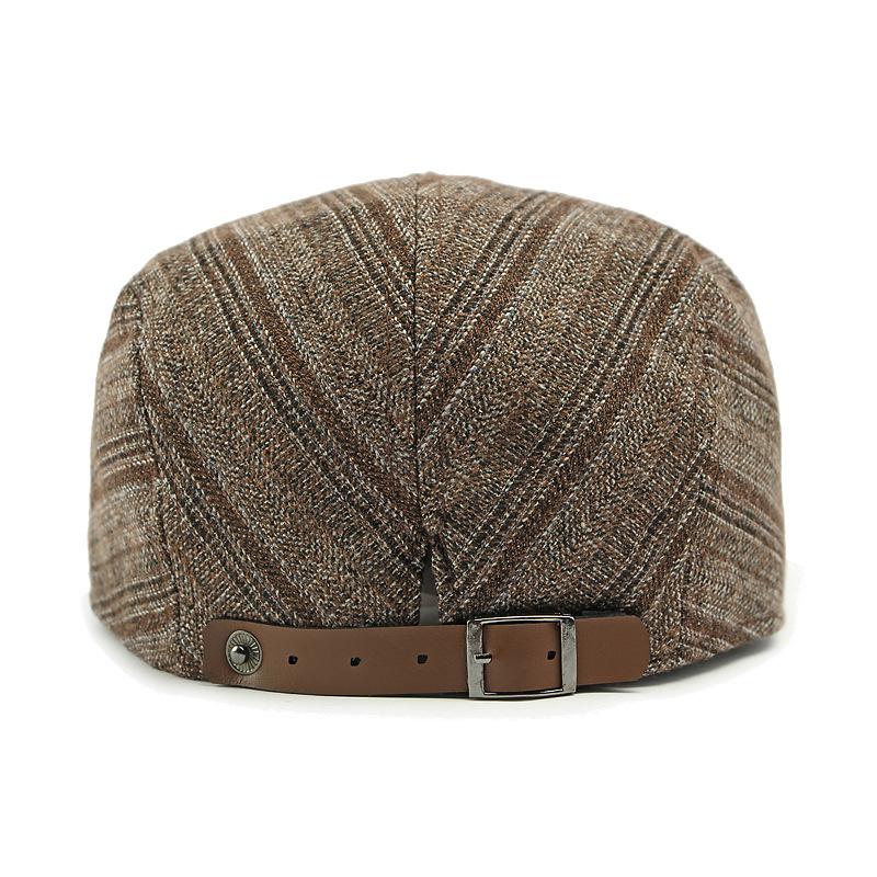 Peaked Cap British Retro Forward Hat Autumn Winter Beret Men's Velvet Warm Cap