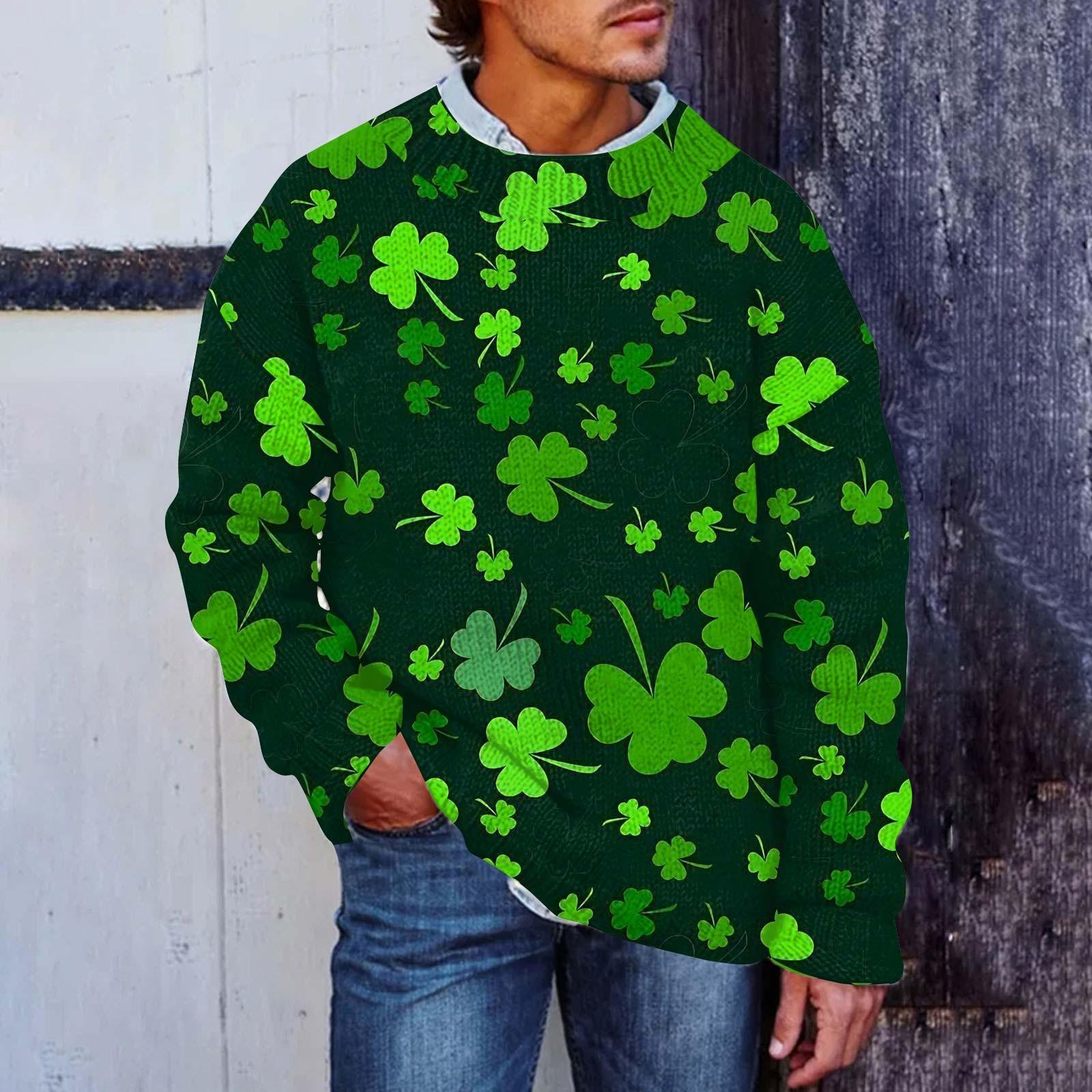 

Мужской принтованный искусственный свитер, толстовка с круглым вырезом, свободный топ с длинными рукавами L армия зеленый