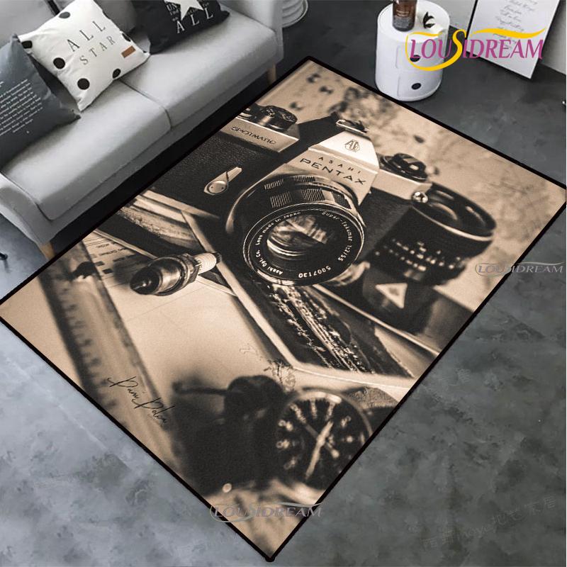 Vintage Camera carpet children play Rug living room bedroom Kitchen non-slip Mats Decor photography props birthday gift Alfombra