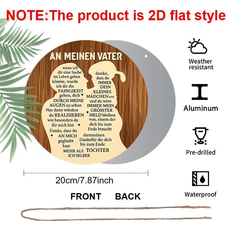 2D flache Aluminium-Ornamente zum Vatertag in verschiedenen Größen. Mit herzerwärmenden Zitaten neben Vater-Tochter-Silhouetten, diese machen ein