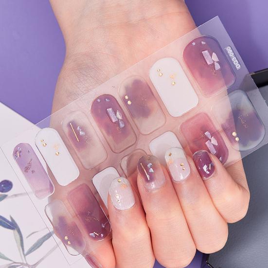 1 Set Nail Sticker Removable Ultra-Thin Non-Irritation Bubble Free Exquisite Pattern Decorative Resin Ink Nail Sticker