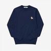 Maison Kitsune Km00501kt1036 H481 Chillax Fox Patch Mens Knit