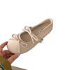 Evening Wind Shoes Flat Shoes Ballet Shoes French Bow Mary Jane Shoes Early Spring Women's Shoes with Skirts Soft-soled Single Shoes