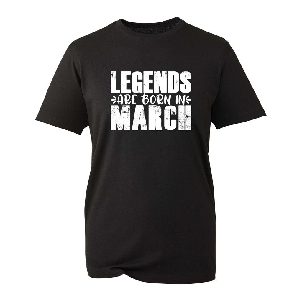 Legends Are Born In March T-Shirt, Funny Cool Birthday Present Gift Unisex Top