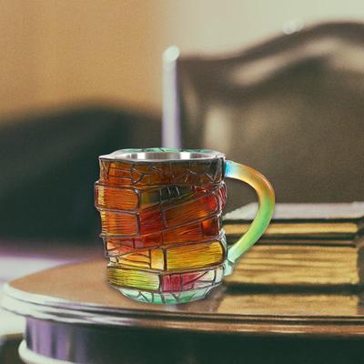Painted Book Mug Novelty Home Decor Cool for Lovers Gifts Funny Colored Cup Library Coffee