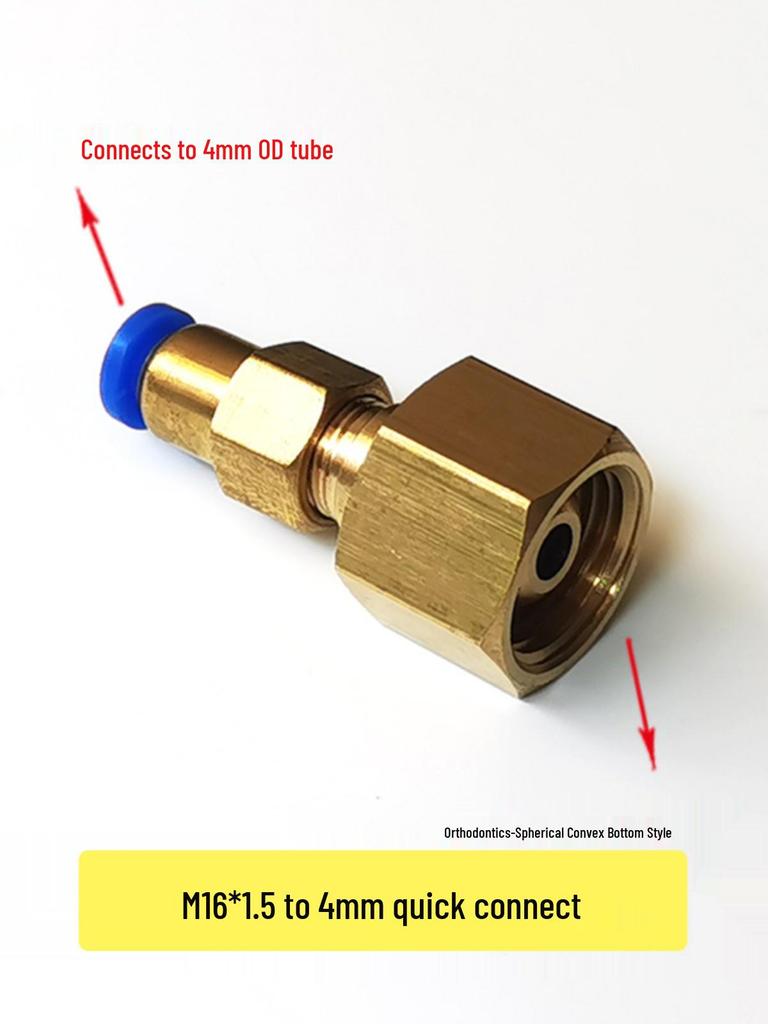 Stickstoff-Druckminderer mit 4mm Schnellanschluss und Sauerstoffregler-Manometer M16-Adapter