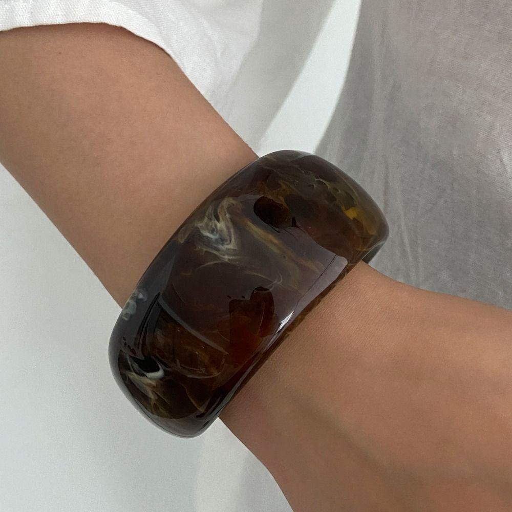 Geometric Chunky Bangles Irregular Women Bangles New Resin Bracelets  Jewelry