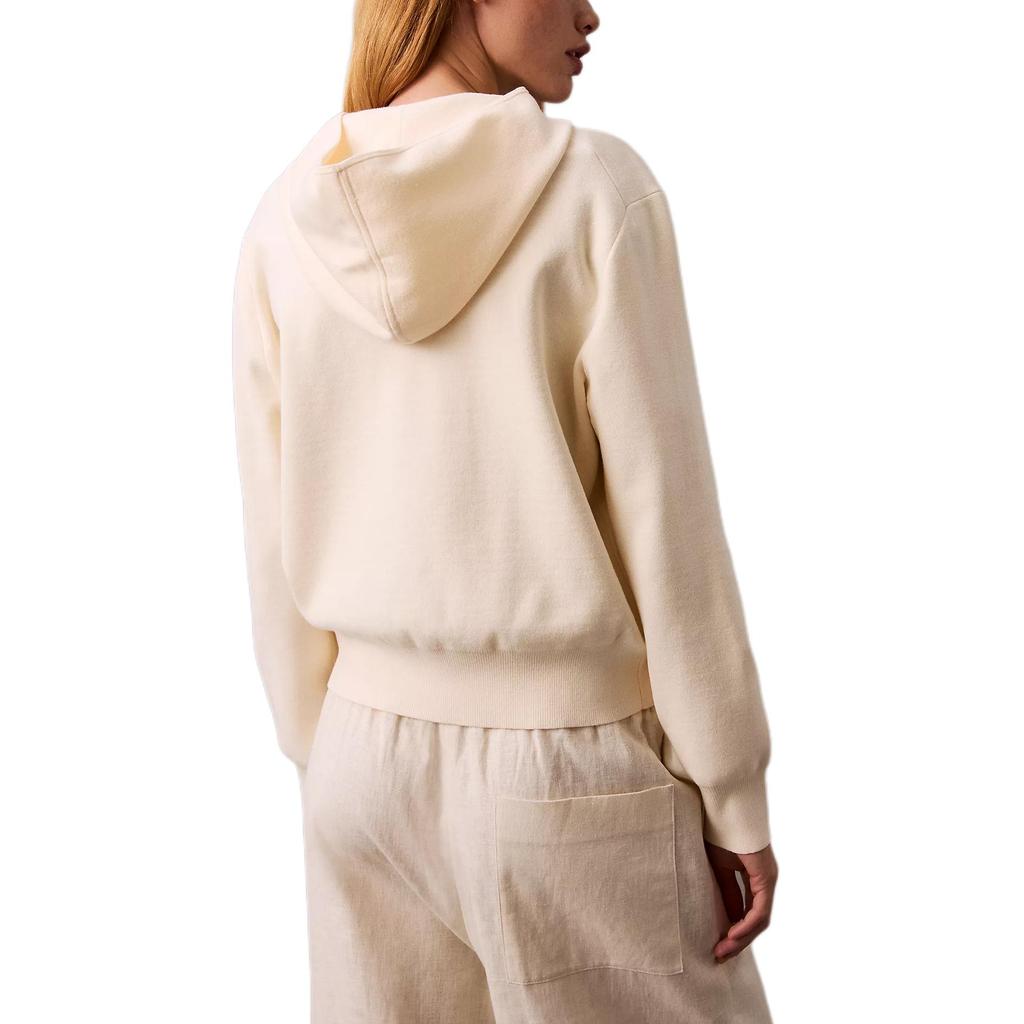 Calvin Klein Comfortable Casual Loose Hooded Long Sleeve Sweatshirt Women tops Antique-White 44A374G-100