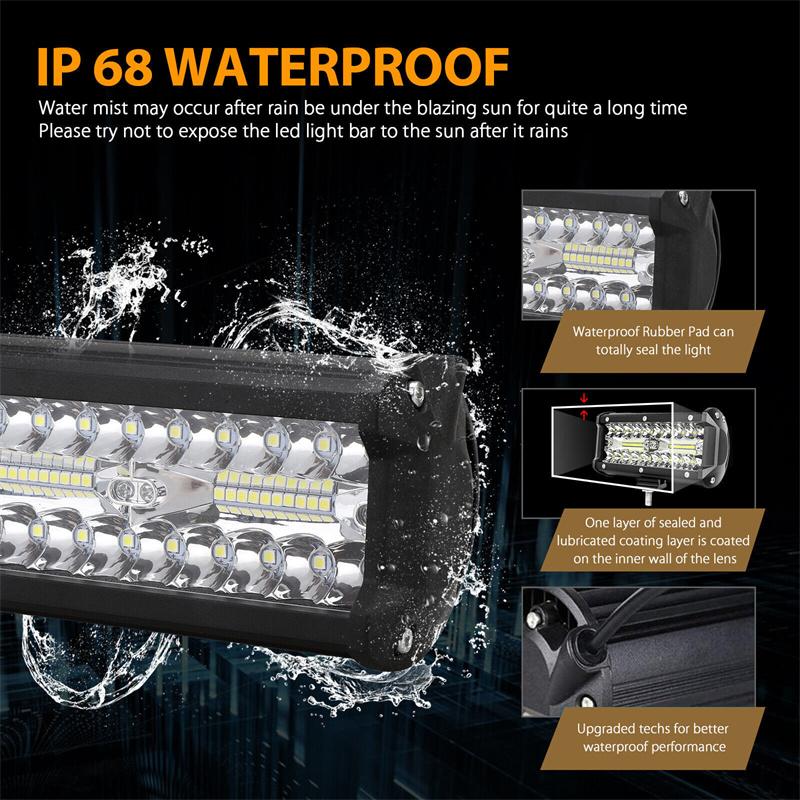 2Pcs 7'' Led Work Light Bar 800W Spot Flood Beams Combo For Car Tractor Boat Offroad Truck Suv Atv Car Repairing Lights