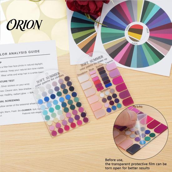 Seasonal Color Analysis Card 2Pcs Summer Cards Set, Portable Palette Personal Card, Acrylic Matching Guide for Outfits & Makeup