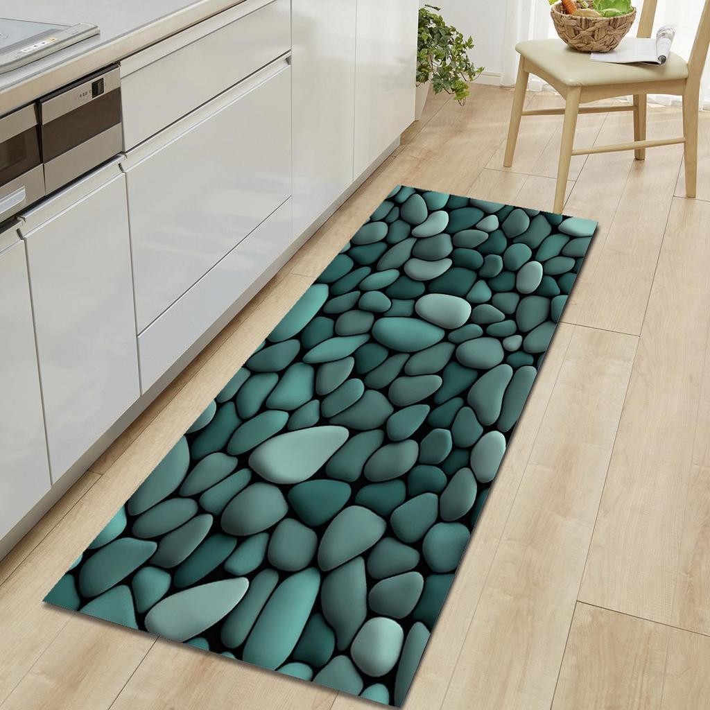 1Pcs Pebble Pattern Floor Mat Modern Kitchen Polyester Rug Non-Slip Colorful Indoor Carpet, For Home Bathroom Bedroom Living Room Decor