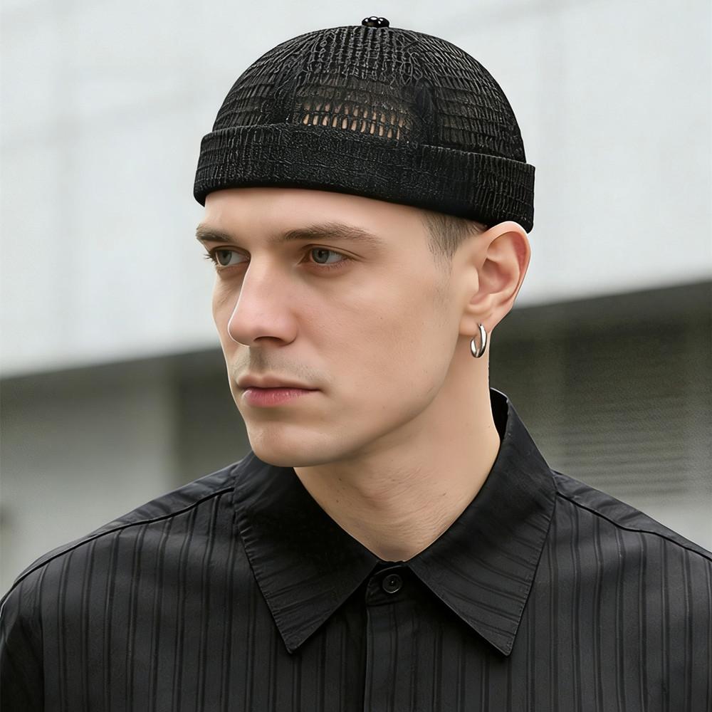Outdoor Cycling Cap Mesh Breathable Brimless Melon Hat Ultra-Light Adjustable Summer Beanie Hat Hip Hop Caps Sailor Landlord Cap