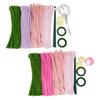 1 Set Pipe Cleaner Flower Material Kit with Stem Stamens Tape Ribbon 4 Colors Chenille Stem Twist