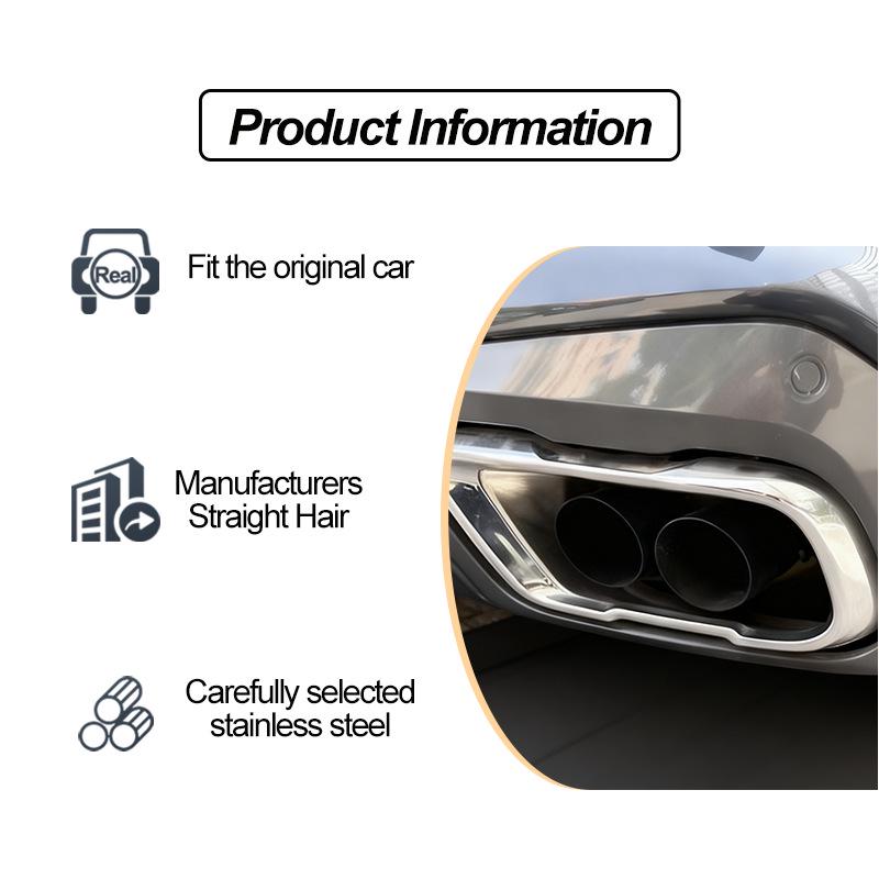 BMW X5 X6 X7 Quad Exhaust Tips G05 G06 G07 Dual Outlet Tail Nozzle Add-on