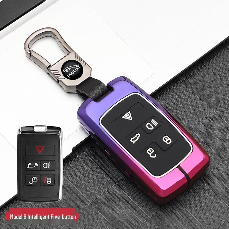 Premium Metal Protective Shell for Jaguar Key - Compatible with XFL/XEL/XJL/FPACE; High-End Men's Key Case with Buckle