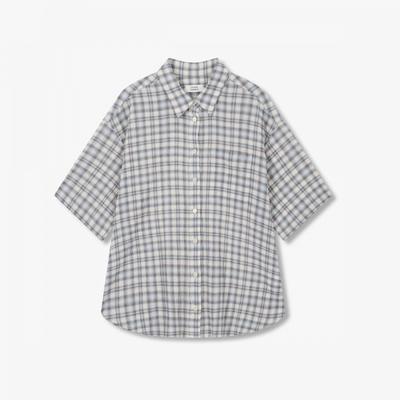Oversized Check Short Sleeve Shirt  9176221989ct 