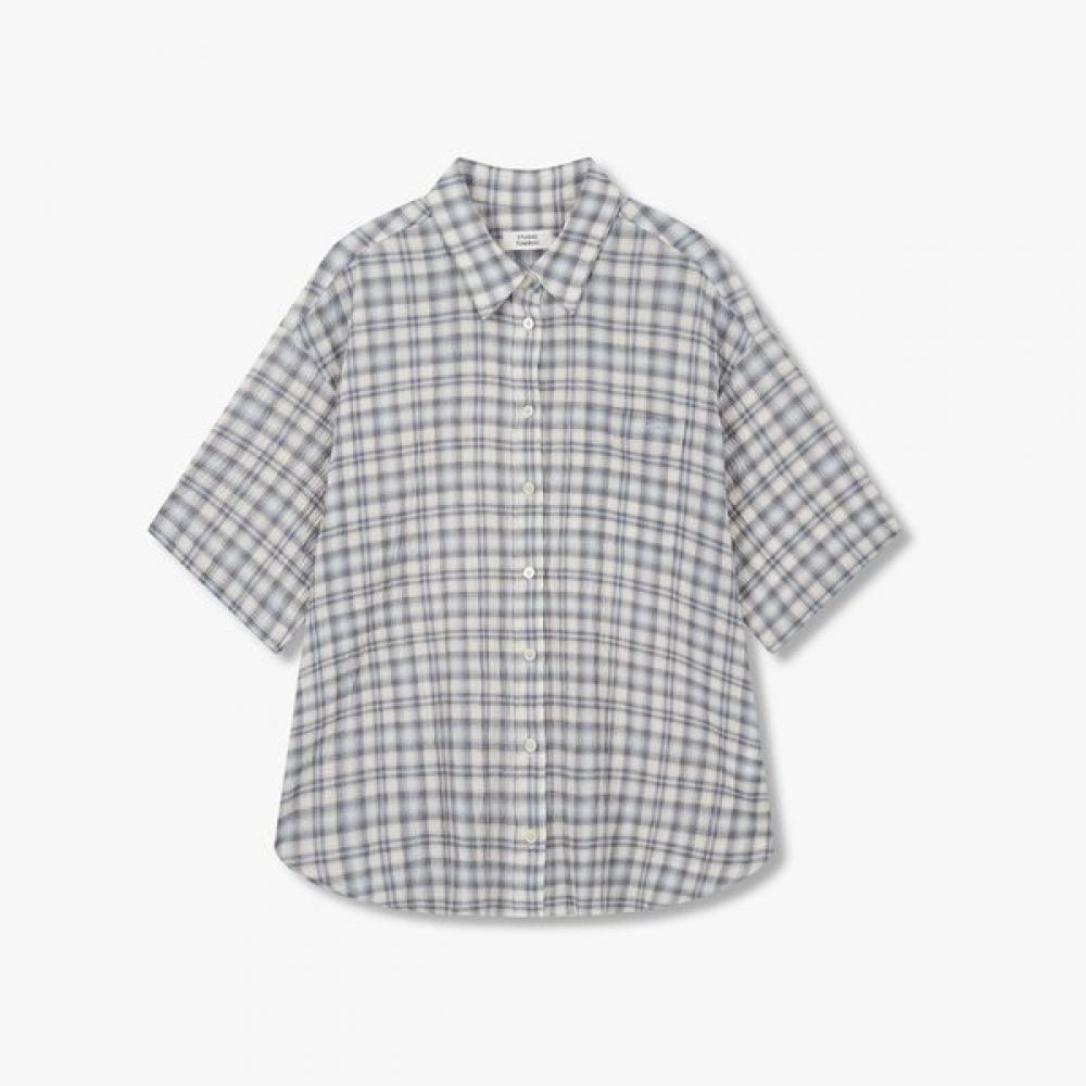 

Studio Tomboy Oversized Check Short Sleeve Shirt 9176221989ct Pink/OS