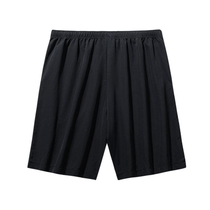 Anta Comfortable Simple Versatile Solid Color Mid Waist Five Point Shorts Men Shorts Black 952528504-2