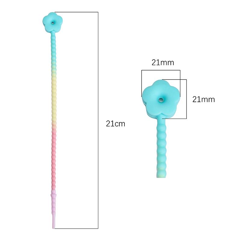2-10Pcs Silicone Plum Blossom Gradient Keychain