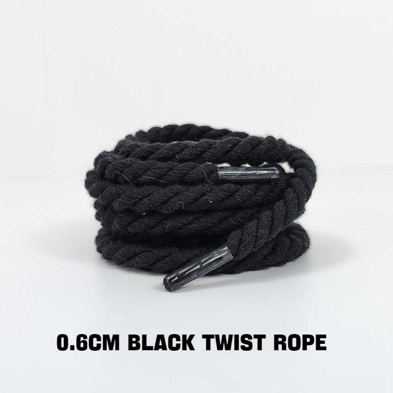 Round Shoelaces AF1/AJ1 0.6CM Thicker Cotton Shoelace Twisted Rope Laces Sneakers Boots Shoe laces for Shoes 120/140/160CM 1Pair