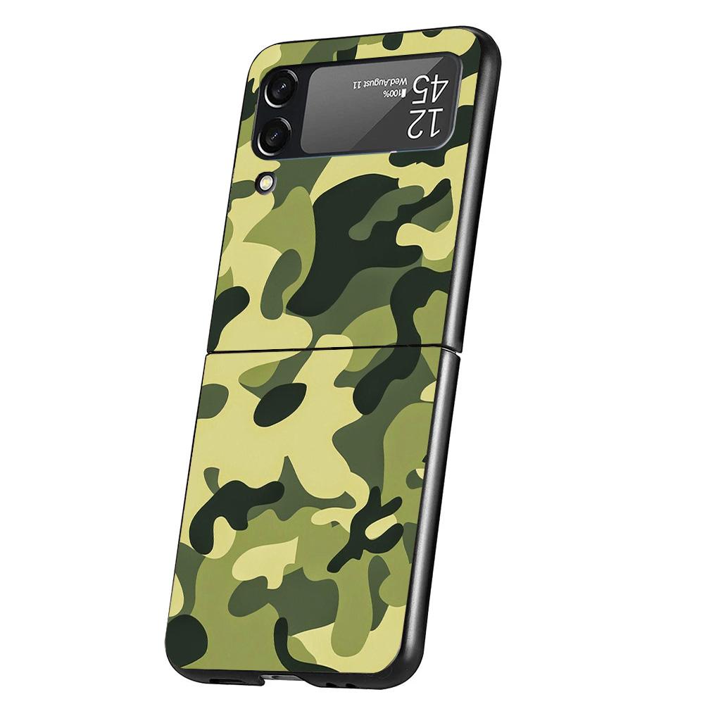 Camouflage Military Cover Phone Case For Samsung Galaxy Z Flip 7 6 5 4 3 5G Flip7 Flip6 Flip5 Flip4 Flip3 Black Fundas Shell Gal