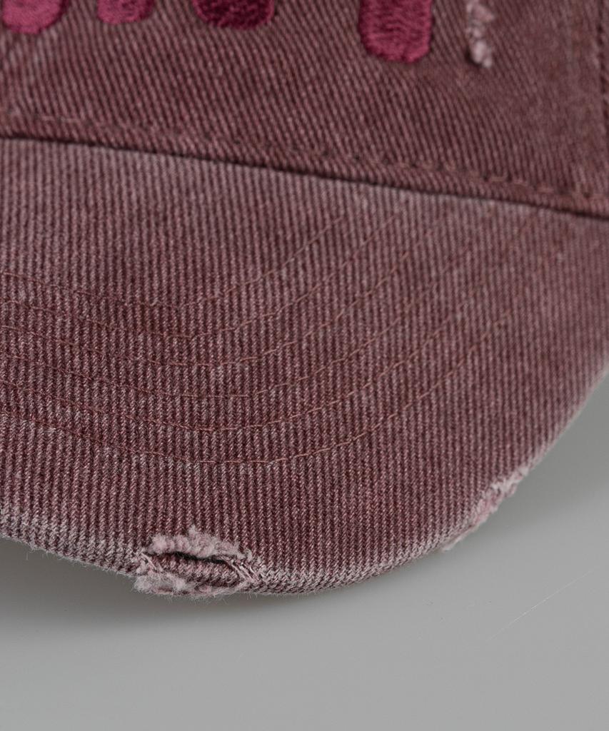 Wig Saint Damaged Pigment Ball Cap - Burgundy