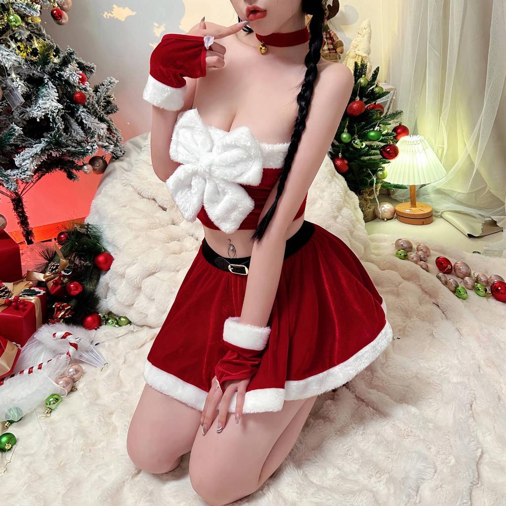 Lingerie Sexy Bunny Cosplay Velvet Christmas Robe Cross Party New Dress