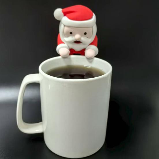 Yousheng Mini Santa Claus Cooling Fan USB Rechargeable Christmas Santa Hot Drinks Meals Coffee Tea Soup Beverage Food Cooling Tiny Robot Cooler Fan