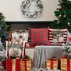 4pcs Linen Christmas Tree Pillowcases Christmas Gift Living Room Sofa Bedroom Zipper Pillow Case Without Pillow Core