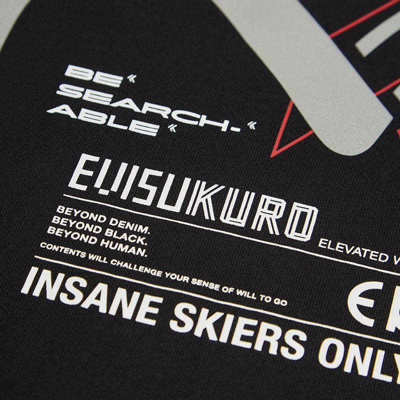 Evisu × Fourtry Patchwork Print Short Sleeve T-Shirt Men Tops Black 2EAFOM0TS310BZ