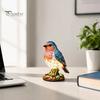 Artistic Resin Night Lamp Cozy Bird Table Lamp, Rustic Light for Desk Bedroom, Cute Small Animal Sculpture Decor with Warm Glow, Unique Gift