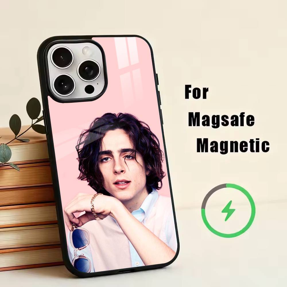 T-Timothée Chalamet  Phone Case For iPhone17,16,15,14,13,12,11 Plus,Pro Magnetic For Magsafe Wireless Charging iPhone15PRO
