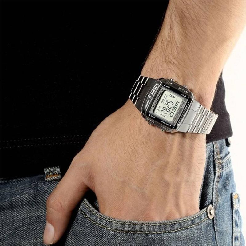 Casio YOUTH serie-metal lille firkant, retro gade lille sølvklump, vandtæt forretning, kvarts urværk, rustfrit stålrem, DB-360-1A