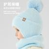 Children's unisex scarf to keep warm Winter infants and toddlers knitted ear protection hat scarf gloves three-piece set