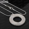 925 Sterling Silver Simple Mesh Circular Necklace - Stylish Evening Jewelry