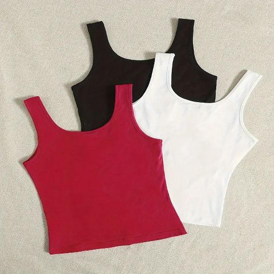 

[Смешанный комплект] Комплект из 3 смешанных маек | Однотонная повседневная спортивная майка S