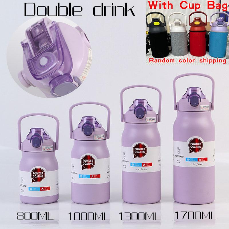 1.3L/1.7L Large Capacity Thermo Bottle Stainless Steel Thermal Thermo Water Portable Vacuum Mug Thermos Insulated Cup Tumbler