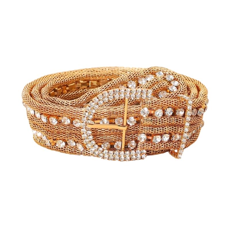 

Casual Rhinestone Belt Adult Temperament Metallic Style Waist Belt Western Cowgirl Cowboy Fashion Belt for Jeans Skirt коричневый