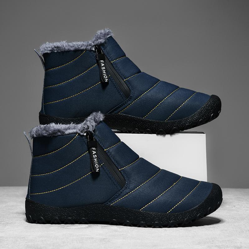Winter Men Boots Flat Bottom Comfortable Wear-resistant Plush Cotton Shoes for Outdoor Warmth Casual Sneakers Snow Boots for Men